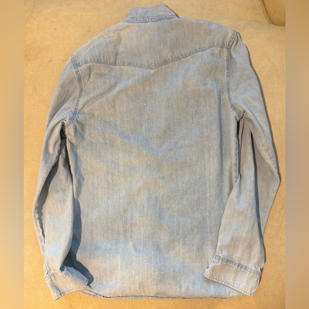 Light Blue Denim Button-Up Shirt - Picture 2 of 2